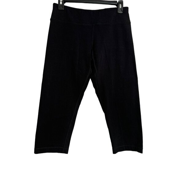 Eileen Fisher Black Stretch Capri Leggings Fitness Activewear Size Small Pants - Picture 1 of 9